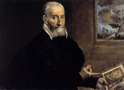 Portrait of Giulio Clovio in apartment