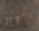 Julius Caesar in the Senate by Francesco Hayez — religious oil painting wall art, Romanticism