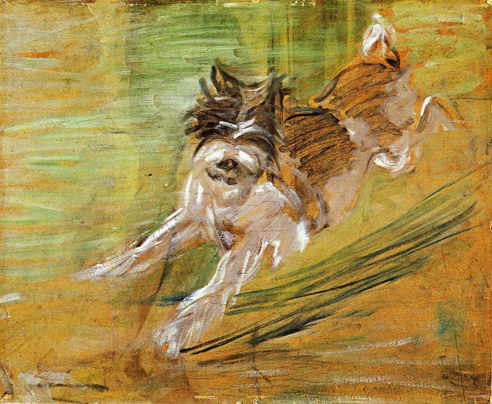 Jumping Dog Schlick by Franz Marc — hand-painted animal oil painting reproduction on canvas