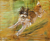 Jumping Dog Schlick by Franz Marc — hand-painted animal oil painting reproduction on canvas