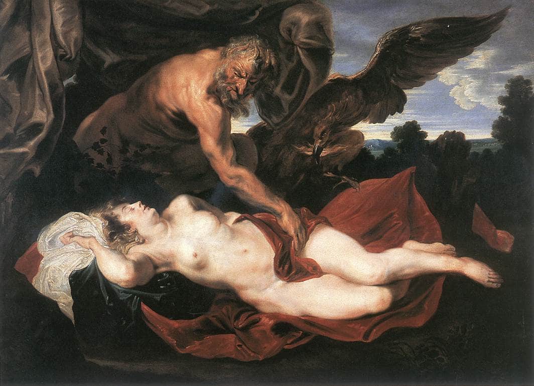 Jupiter and Antiope by Anthony van Dyck — hand-painted cultural oil painting reproduction on canvas