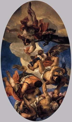 Jupiter Hurling Thunderbolts at the Vices - Paolo Veronese