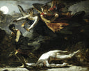 Justice and Divine Vengeance pursuing Crime (study) by Pierre-Paul Prud'hon — fantasy oil painting wall art, Romanticism