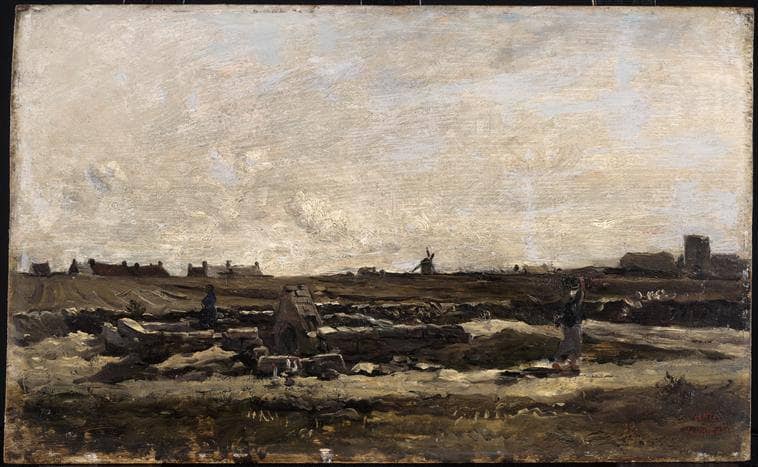 Kérity view: Fountain by Charles-Francois Daubigny — hand-painted landscape oil painting reproduction on canvas