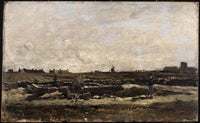 Kérity view: Fountain by Charles-Francois Daubigny — hand-painted landscape oil painting reproduction on canvas