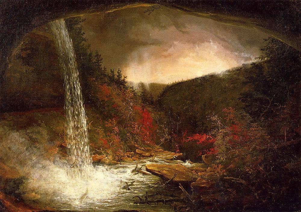 Kaaterskill Falls by Thomas Cole — hand-painted botanical oil painting reproduction on canvas