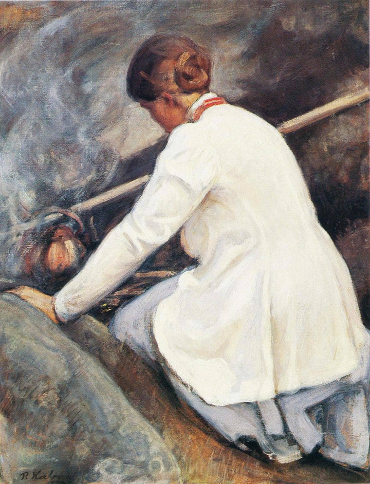 Kahvinkeittäjä by Pekka Halonen — hand-painted portrait oil painting reproduction on canvas