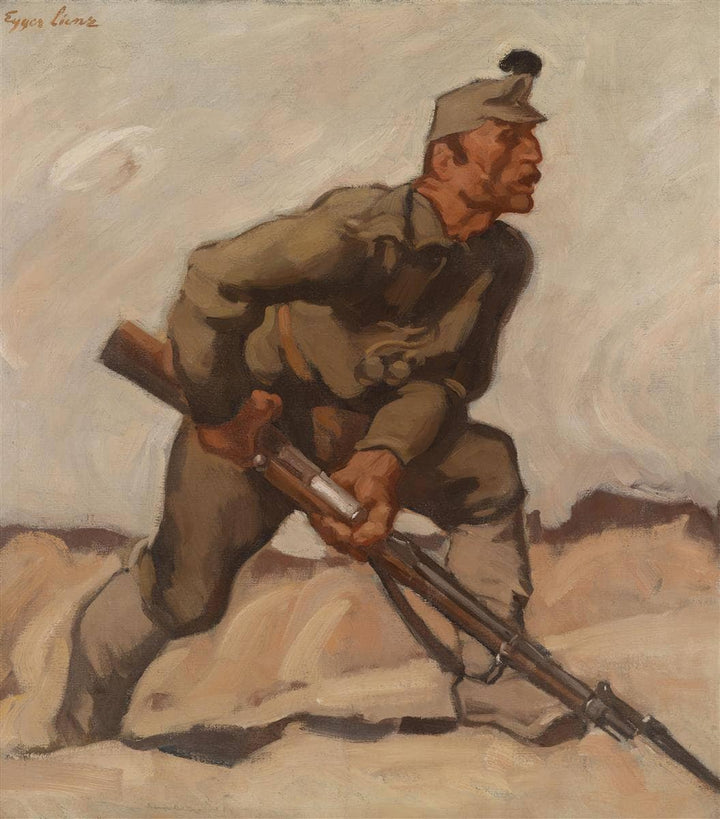 Kaiserschütze (dolomitenwacht) by Albin Egger-Lienz — hand-painted portrait oil painting reproduction on canvas