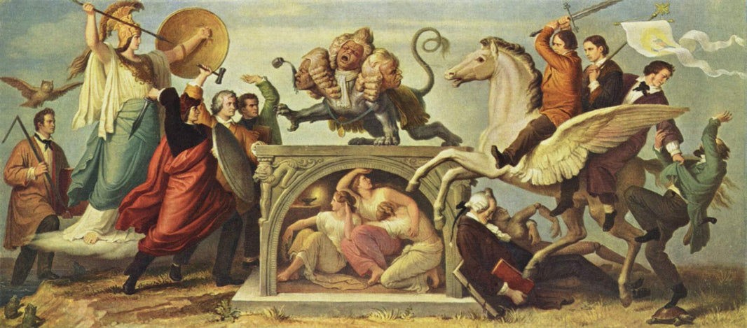 Kampf Gegen Die Chimäre Der Perückenzeit by Wilhelm von Kaulbach, hand-painted animal oil painting reproduction on canvas