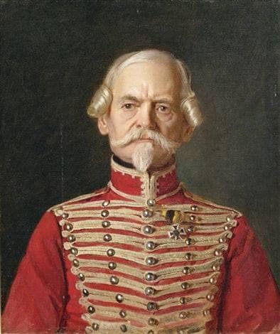 Portrait of an officer in a hussar uniform by Karl Gussow — hand-painted portrait oil painting reproduction on canvas