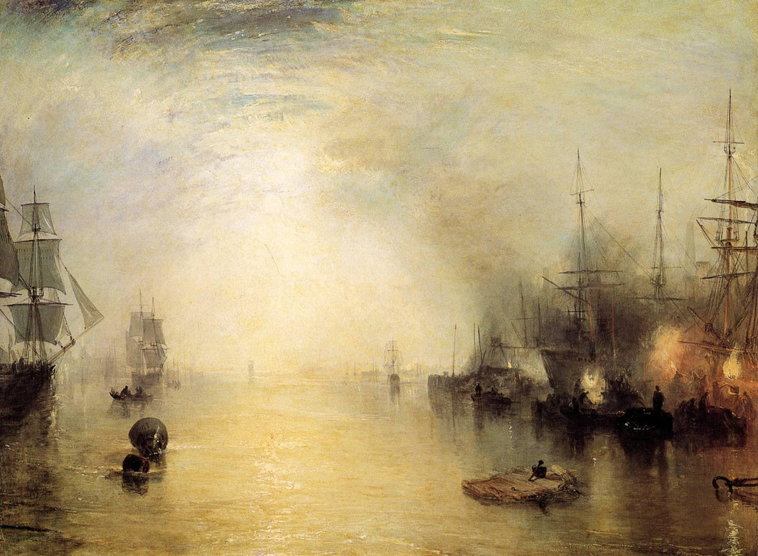 Keelmen Heaving in Coals by Night by J.M.W. Turner — hand-painted nautical oil painting reproduction on canvas