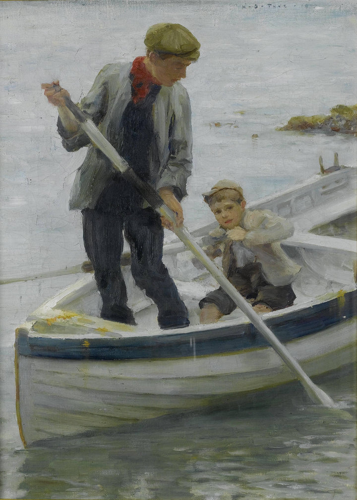 Keeping Her off by Henry Scott Tuke — hand-painted nautical oil painting reproduction on canvas