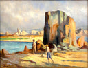 Kermouster, La Plage by Maximilien Luce — hand-painted landscape oil painting reproduction on canvas