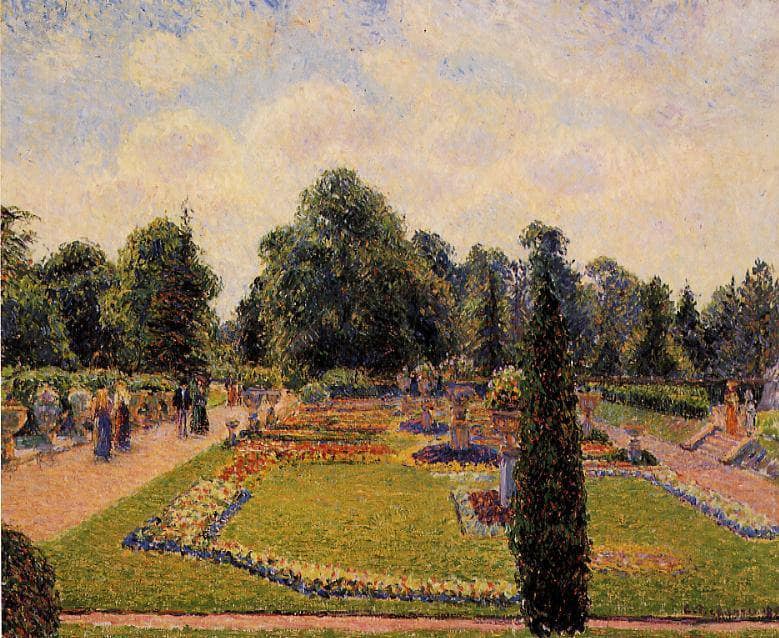 Kew Gardens - Path to the Great Glasshouse by Camille Pissarro — hand-painted botanical oil painting reproduction on canvas