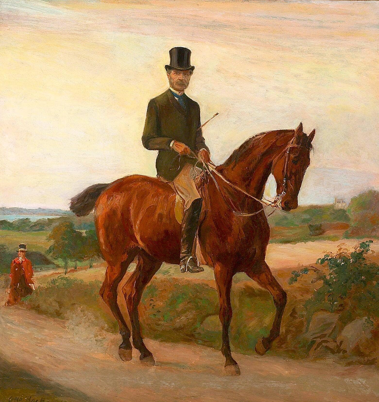 King Christian IX on Horseback. Study.