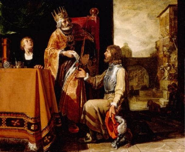 King David Handing the Letter to Uriah by Pieter Lastman — hand-painted cultural oil painting reproduction on canvas