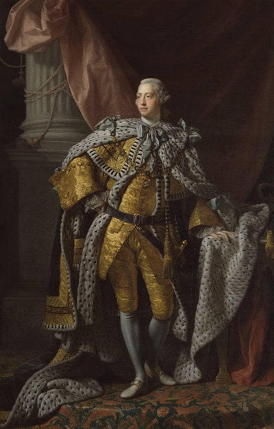 King George III in Coronation Robes in hallway
