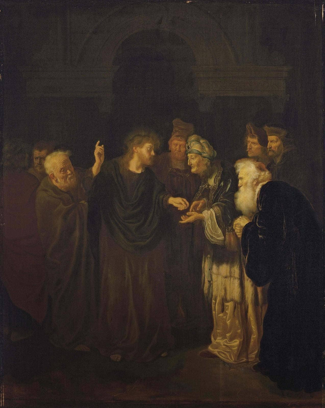 The Tribute Money by Salomon Koninck — hand-painted portrait oil painting reproduction on canvas