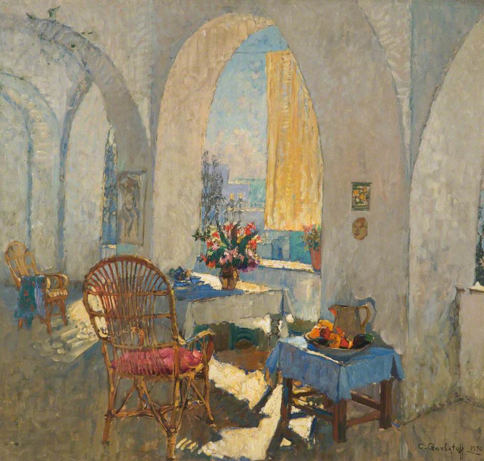 A Sunny Terrace - Konstantin Gorbatov