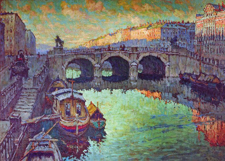 A View of St.petersburg by Konstantin Gorbatov — hand-painted abstract oil painting reproduction on canvas