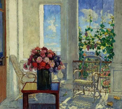 Flowers on the Veranda in entryway