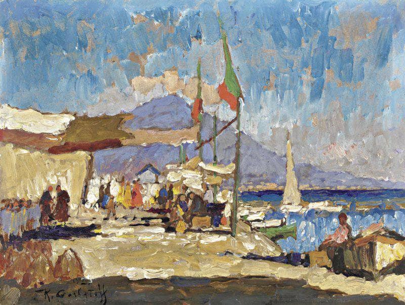 Naples by Konstantin Gorbatov — hand-painted landscape oil painting reproduction on canvas