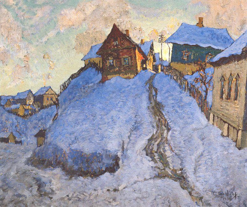 Province by Konstantin Gorbatov — hand-painted landscape oil painting reproduction on canvas