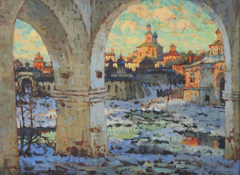 Pskov by Konstantin Gorbatov — hand-painted architectural oil painting reproduction on canvas
