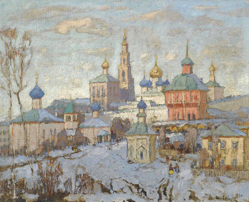 The Novodevichy Monastery by Konstantin Gorbatov — hand-painted cultural oil painting reproduction on canvas