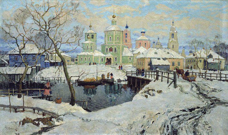 Torzhok by Konstantin Gorbatov — hand-painted landscape oil painting reproduction on canvas