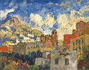 View of Capri by Konstantin Gorbatov — sea oil painting wall art, Post Impressionism