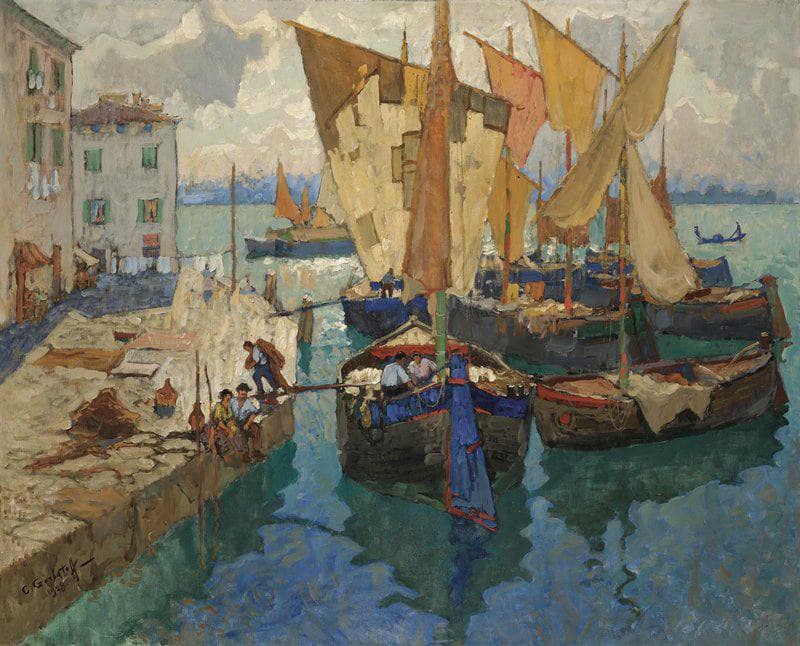View of Venice by Konstantin Gorbatov — hand-painted landscape oil painting reproduction on canvas