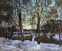 Winter Sunset by Konstantin Gorbatov — lake oil painting wall art, Post Impressionism