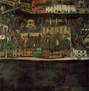 Krumau on the Molde, The Small City by Egon Schiele — city oil painting wall art, Art Nouveau Modern