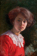 Kvinnoporträtt by Elin Danielson-Gambogi — female oil painting wall art, Realism