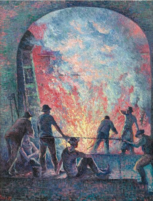 L'acierie by Maximilien Luce — hand-painted abstract oil painting reproduction on canvas