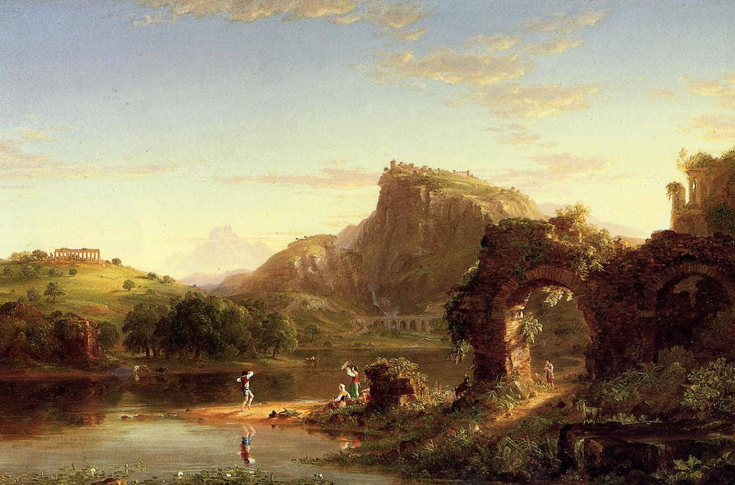 L Allegro (Italian Sunset) by Thomas Cole — hand-painted botanical oil painting reproduction on canvas