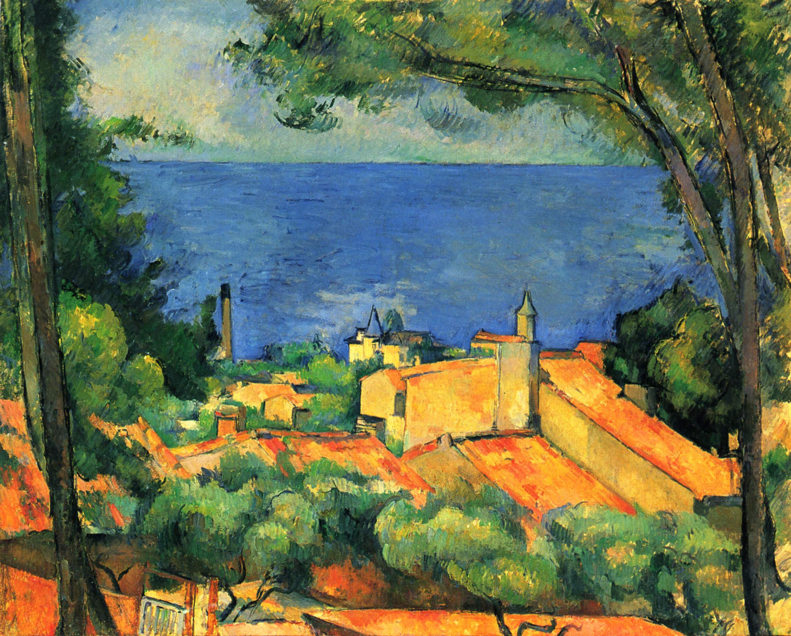 L'Estaque with Red Roofs - Paul Cezanne