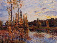 L Etang de Chevreuil by Alfred Sisley — hand-painted botanical oil painting reproduction on canvas