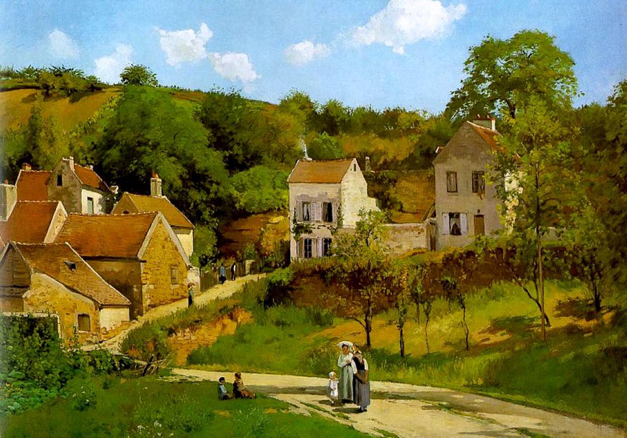 L'Hermitage at Pontoise - Camille Pissarro