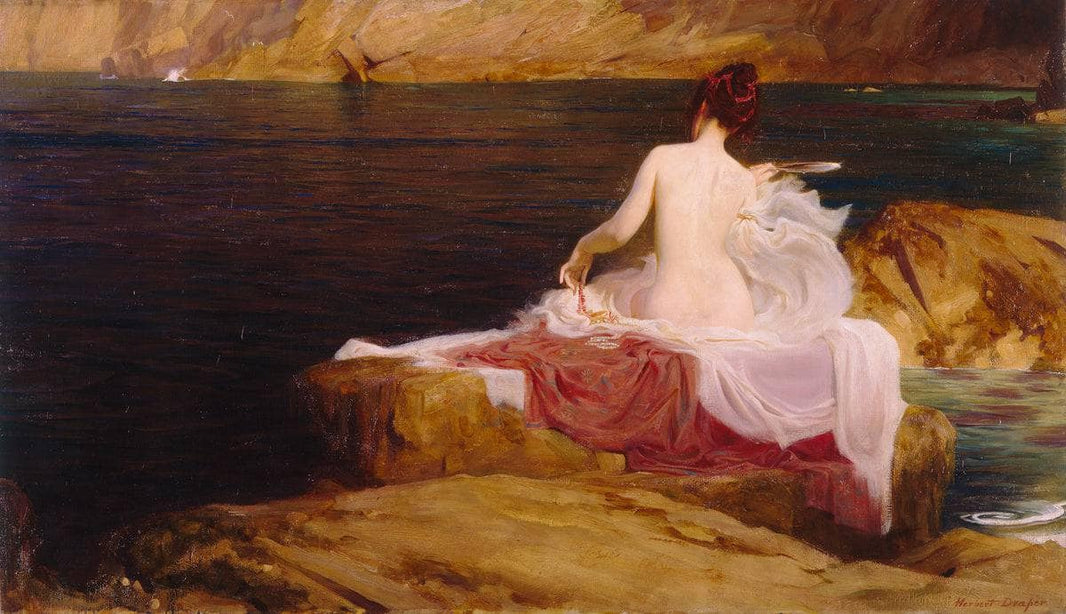 L'île De Calypso by Herbert James Draper — hand-painted portrait oil painting reproduction on canvas