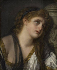 L'Inconsolable by Jean-Baptiste Greuze — hand-painted portrait oil painting reproduction on canvas