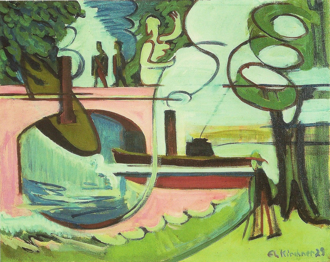 Lützowufer (Banks of the Canal) at the Mornig by Ernst Ludwig Kirchner — hand-painted abstract oil painting reproduction on canvas