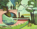 Lützowufer (Banks of the Canal) at the Mornig by Ernst Ludwig Kirchner — tree oil painting wall art, Expressionism