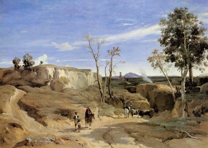 La Cervara, the Roman Countryside by Camille Corot — hand-painted animal oil painting reproduction on canvas