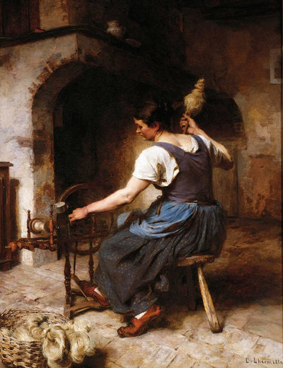 The spinner by Léon Augustin Lhermitte — oil painting reproduction