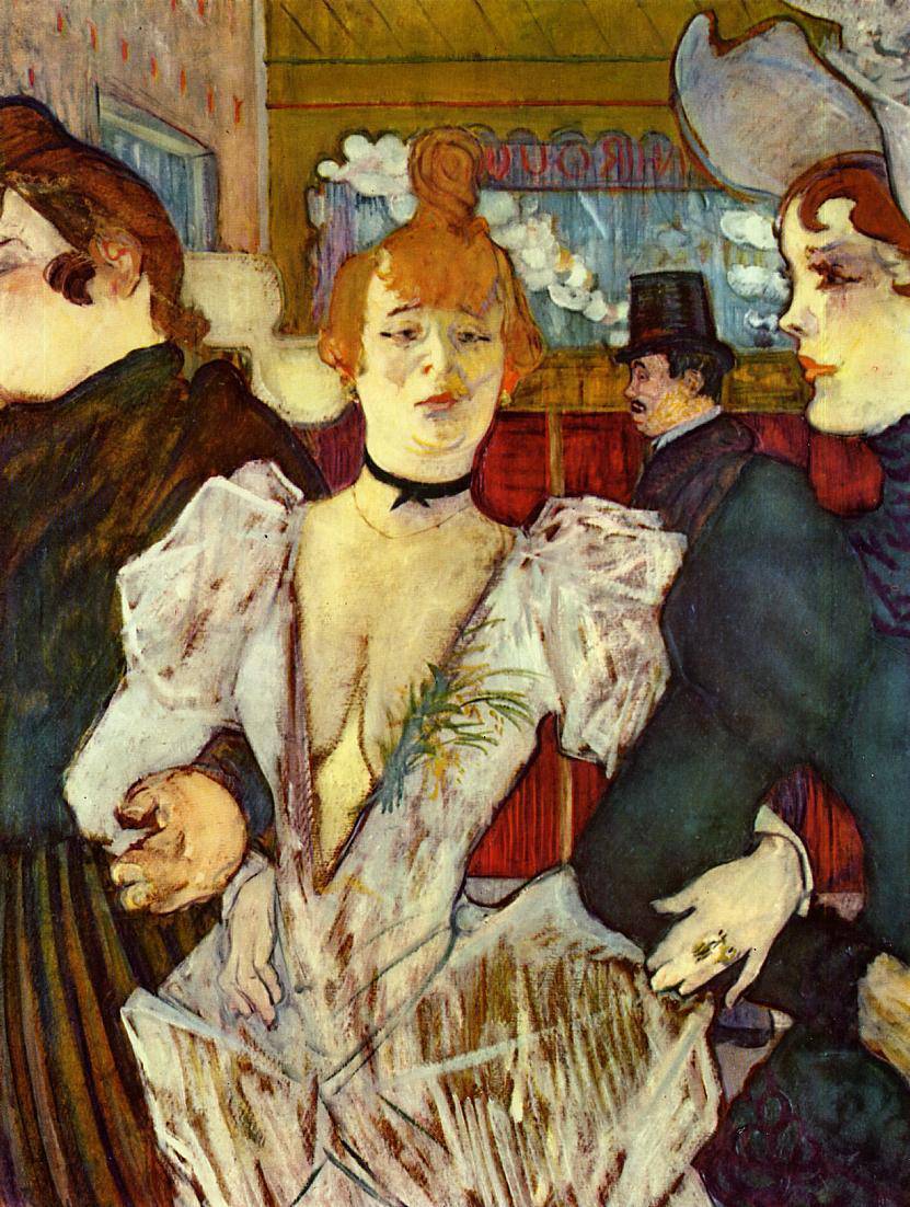 La Goulue Arriving at the Moulin Rouge with Two Women - Henri de Toulouse-Lautrec