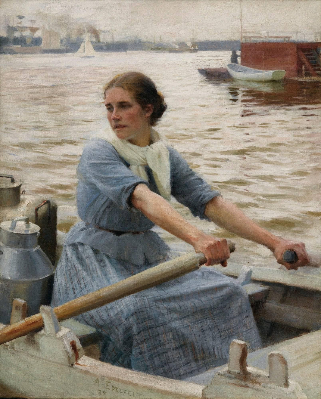 La laitière by Albert Edelfelt — hand-painted nautical oil painting reproduction on canvas
