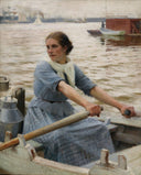 La laitière by Albert Edelfelt — hand-painted nautical oil painting reproduction on canvas
