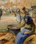 La Marchande de Marrons, Fiore de la St. Martin, Pontoise by Camille Pissarro — vintage oil painting wall art, Impressionism
